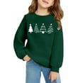thumbnail image 4 of Petit Enfant Imprimé Filles Chandail à Manches Longues à Col Rond avec Poche pour l'Hiver Tenue Décontractée de Vacances Chandail à Enfiler pour Enfants Chandails à Capuchon pour Enfants Chandail pour Tout-Petits Filles 4t Chandail Fille Fille N 4t Vêtements Vert 5-6 Ans, 4 of 4