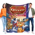 thumbnail image 1 of Oliver y su Pandilla anti-pilling, suave, ligera, esponjosa y acogedora de lujo para hogar y cocina – Perfecta para niños y adultos,120X150cm, 1 of 6