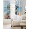 thumbnail image 4 of Summer Coral Blackout Curtains for Bedroom Living Room, Seashell Starfish in Glass Bottle Ocean Beach 84 In Long Thermal Insulated Room Darkening Drapes Grommet Window Treatments, 42 x 84 In, 4 of 9
