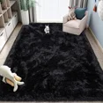 thumbnail image 6 of Lochas Fluffy Shag Area Rugs Furry Soft Rugs for Living Room Bedroom Indoor Decor Nursery Carpet, 4'X6',Black, 6 of 6