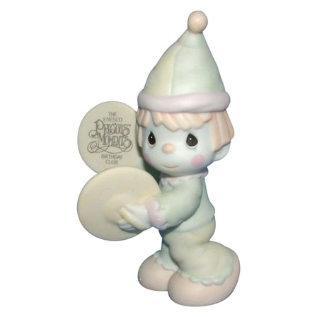Precious Moments Figurine: b0102 A Smile's the Cymbal of Joy (4.5") Birthday Club