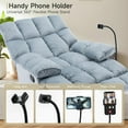 thumbnail image 4 of GNMLP Oversized Velvet Recliner Chair,Manual Soft Armchair with Phone Holder for Bedroom,Private cinema-Light Blue, 4 of 7