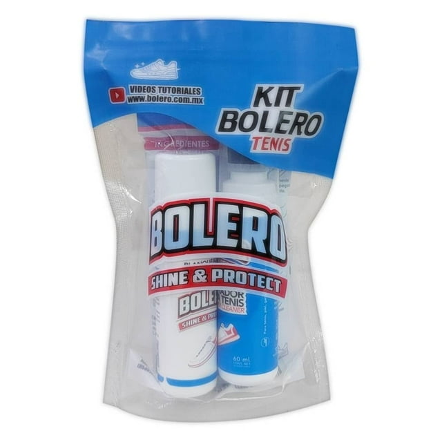 Kit limpiador de Zapatos Bolero Shine & Protect toallas spray y gel para tenis 3 pzas