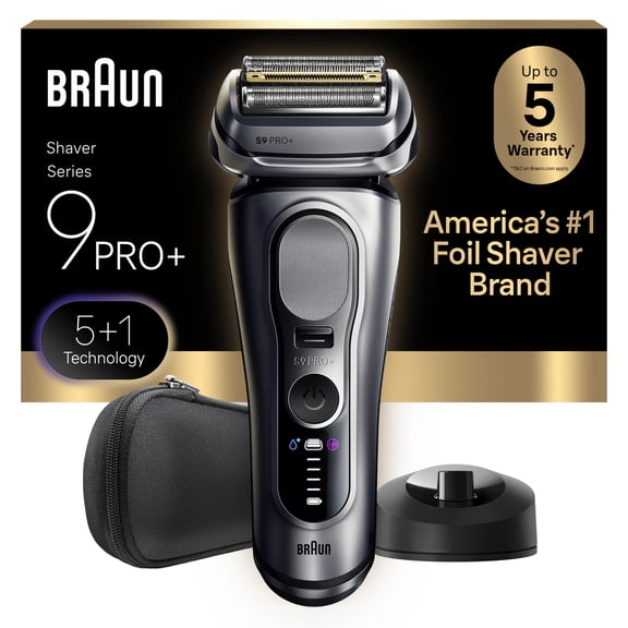Braun Series 9 PRO Electric Razor for Men, Electric Foil Shaver, with Precision Trimmer, Pro SensoAdapt, Charging Stand, 9617S, Silver