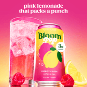Bloom Nutrition Pop Prebiotic Soda, Raspberry Lemon, 12 fl oz Can
