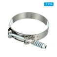 thumbnail image 3 of Uxcell T-Bolt Hose Clamps with Spring, 4 Pack 304 Stainless Steel Adjustable Worm Hose Clamp for 3" Hose ID, 3 of 6