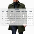 thumbnail image 3 of WIZUTIZ Men's Wool Blend Button Up Overcoat Lapel Collar Fall Winter Warm Mid Length Long Coat, 3 of 6