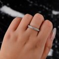 thumbnail image 3 of vylahjewellery 1 CT Round Cut Dainty White Gold Plated Engagement Rings for Women Wedding Band Stunning Moissanite Diamond Eternity Custom Jewelry, 3 of 6