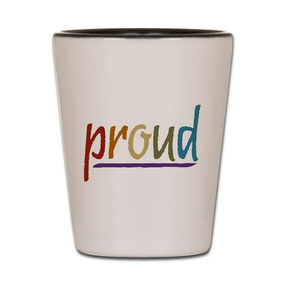 CafePress - Earth Pride - White/Black Shot Glass, Unique and Funny Shot Glass