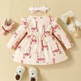 thumbnail image 4 of Vestido Para Niñas, Ropa Para Niñas Pequeñas, Primavera Otoño, Estampado De Jirafa Para Niños Pequeños, Falda De Manga Larga, Diadema Con Lazo Rosa Odeerbi LM103-7353, 4 of 8