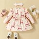 thumbnail image 4 of Vestido Para Niñas, Ropa Para Niñas Pequeñas, Primavera Otoño, Estampado De Jirafa Para Niños Pequeños, Falda De Manga Larga, Diadema Con Lazo Rosa Odeerbi LM103-7353, 4 of 8