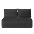 thumbnail image 2 of PAPROOS 57.5" Corduroy Cloud Couch, No Assembly Floor Sofa, Armless Loveseat Sofa with 2 Pillows, Plush Deep Seat Lounge Couch for Living Room, Bedroom, Apartment, Grey, 2 of 9