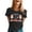 Black, variant on Womens T Shirts Letter Print Graphics Crew Neck Short Sleeve Loose Trendy Casual Tops