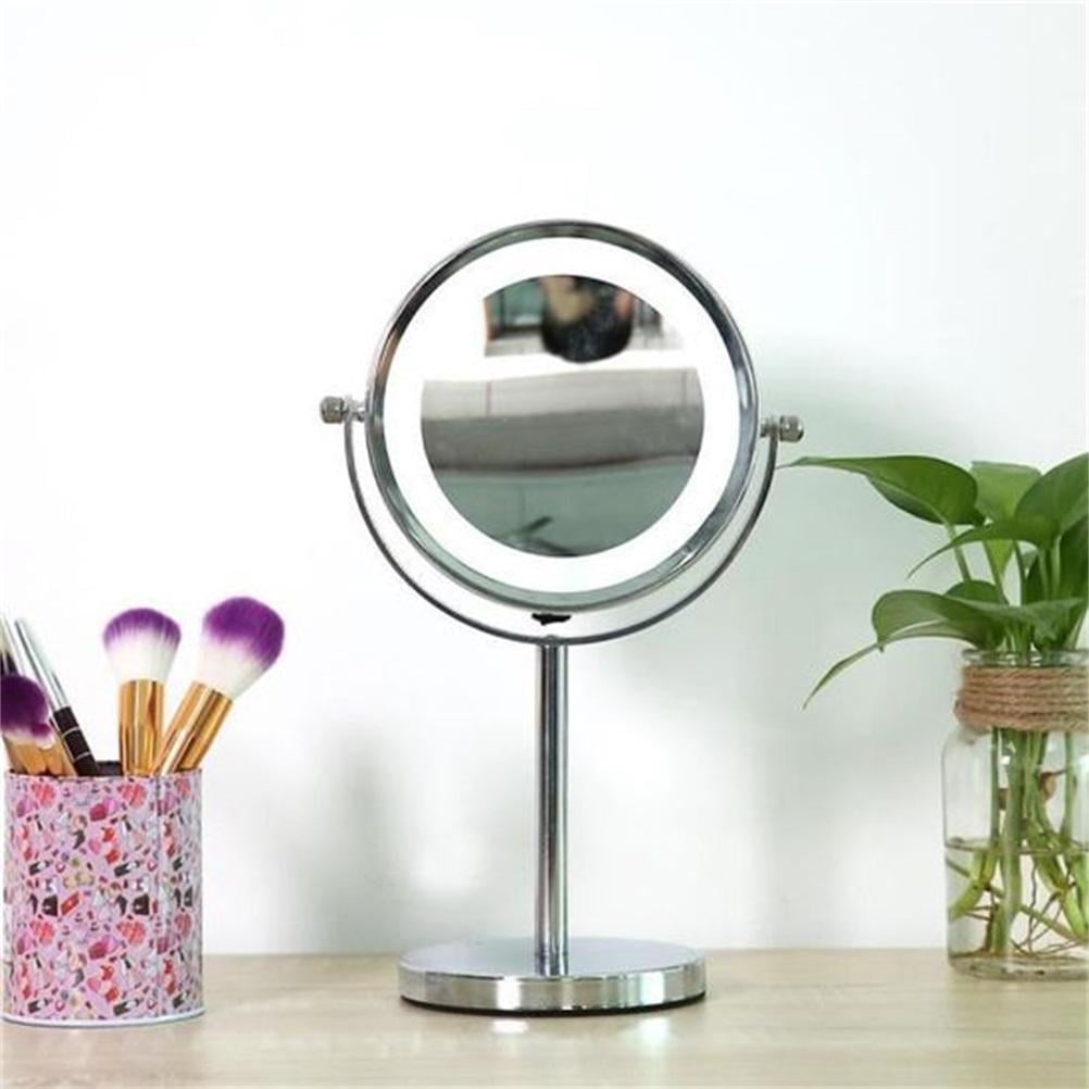 Estink Magnifying Vanity Mirror 7 Inch Led Makeup Mirror With Light 360 Degree Rotating Double Sided Lighted Mirror Portable Magnifying Vanity Mirror