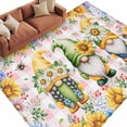 thumbnail image 2 of Area Rug for Living Room, Sunflowers Non-Slip Indoor Large Carpet for Bedroom/Dining Room, Spring Gnomes Hydrangea Daisy Flowers Pink Plaid Washable Low-Profile Rectangle Floor Runner Rugs - 5 x 8 Ft, 2 of 7