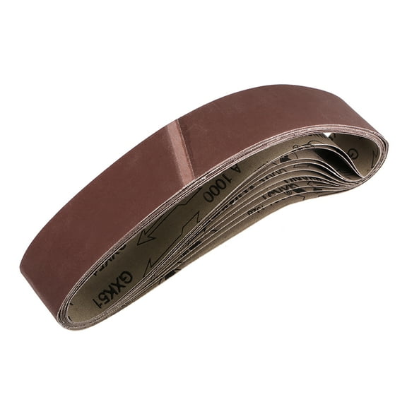 2" x 27"(50mm x 686mm) Overlap Connect Sanding Belt 1000 Grit Aluminum Oxide 10pcs
