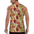 thumbnail image 3 of Easygdp Colored Large Mushrooms and Leaves Men's Tank Top, Sleeveless Muscle T Shirts, Breathable, Quick-Dry, Loose for Gym, Running, Fitness - Large, 3 of 9