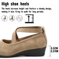 thumbnail image 3 of Qaltryn Criss-Cross Elastic Strap Mary Jane Flats for Women Low Wedge Casual Flats Shoes Ballet Style Slip On Dress Shoes for Dance Daily Office, 3 of 8