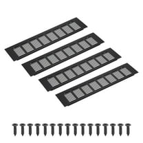 Uxcell 14 x 3.2 Inch Rectangle Ventilation Grille, 4PCS Aluminum Air Vent Cover, Black