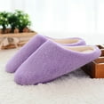 thumbnail image 4 of Pantuflas de casa peludas y acogedoras para mujer y hombre, de algodón acolchado, ideales para el invierno, talla 38/39 (morado), 4 of 4
