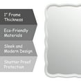 thumbnail image 6 of COZAYH Curved Wood Frame Accent Mirror, Modern Farmhouse Contemporary Decorative Wall Mirror, Rectangle 23.5”L x 38”W, White, 6 of 7