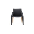 thumbnail image 2 of Emory Dining Armchair, Fully Upholstered in Black and Brown Faux Leather, 2 of 3
