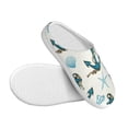 thumbnail image 3 of Lsque Anchors And Shells Pattern Womens Comfort Cotton on Scuff With Memory Foam and Anti-skid Sole Slipper-37/38, 3 of 7