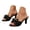 Black, variant on Women's Open Toe Bow Mule Heels Comfortable Wedding Bridal Kitten Heeled Slide Sandals Prom Dress Shoes for Evening Party Green Size 6