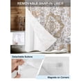 thumbnail image 5 of No Hook Shower Curtain with Snap-in Liner, Brown Boho Waterproof Fabric Bathroom Curtains, Vintage Abstract Art Floral Ethnic Tribe Bath Curtains & Mesh Top Window 72"x96" Extra Long, 5 of 9