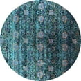 thumbnail image 1 of Ahgly Company Indoor Round Oriental Light Blue Industrial Area Rugs, 6' Round, 1 of 4