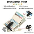 thumbnail image 4 of GAEKEAO Small Wallet for Women RFID Blocking Slim Bifold Floral Leather Card Holder with Zipper Pocket ID Window, 4 of 10