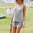 thumbnail image 4 of Agkizg Fall Women's Tank Pajama Sets,Cotton Pajamas for Women Set,Sleeveless Tank Sleep Tops and Sleepwear Shorts 2 Piece Loungewear Set Soft Comfy Nightwear, 4 of 4