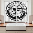 thumbnail image 2 of Ambesonne Vintage Airplane Kitchen Curtains, Aviation Retro, 55"x39", Black and White, 2 of 3