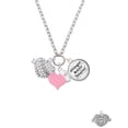 thumbnail image 2 of Delight Jewelry Silvertone Big Sister Banner on Clear Crystal Heart - Light Pink Heart Nurse Strong Zoe Necklace, 2 of 4