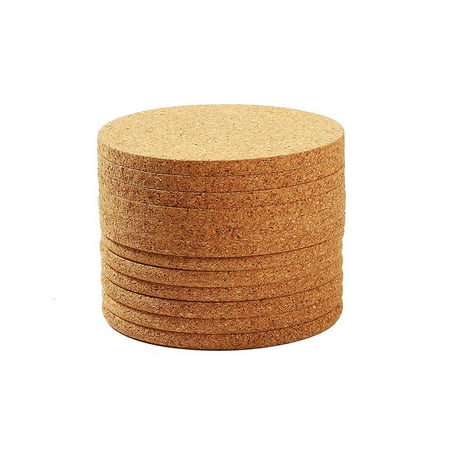 Set of 12 Round Cork Coasters - Absorbent Car Cup Pad Mat Coasters For Drink Tea Coffee Table Bar DIY Crafts