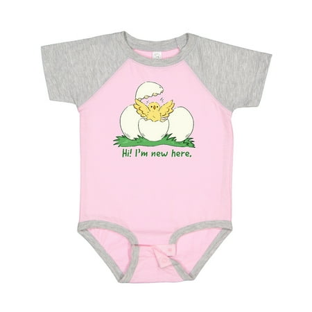 

Inktastic Cute Chick Hi I m New Here Gift Baby Boy or Baby Girl Bodysuit