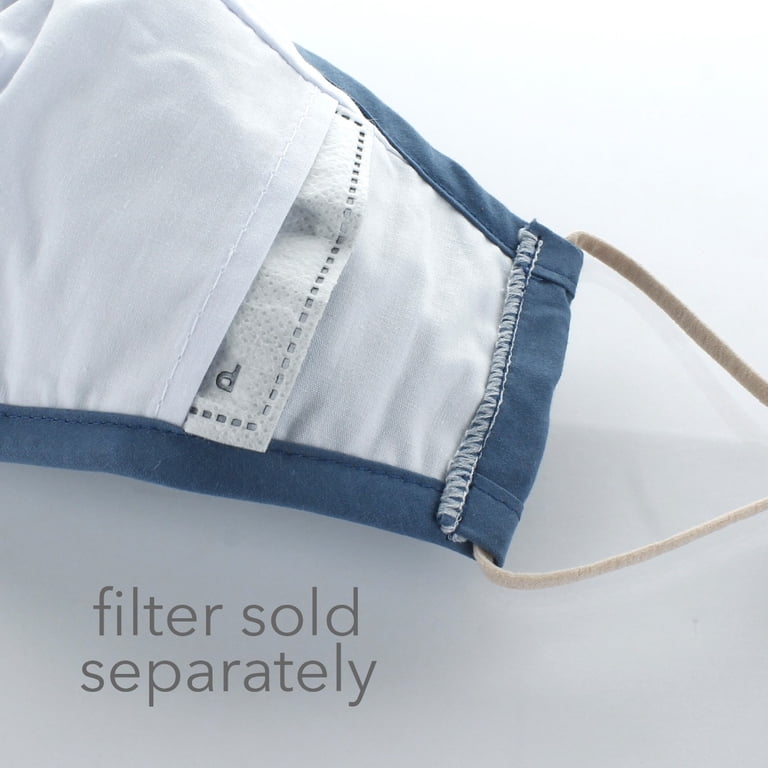 USA Cloth Face Mask, 100% Cotton Double Layer, Filter Pocket & Nose Wire, Reusable & Washable - Made In USA