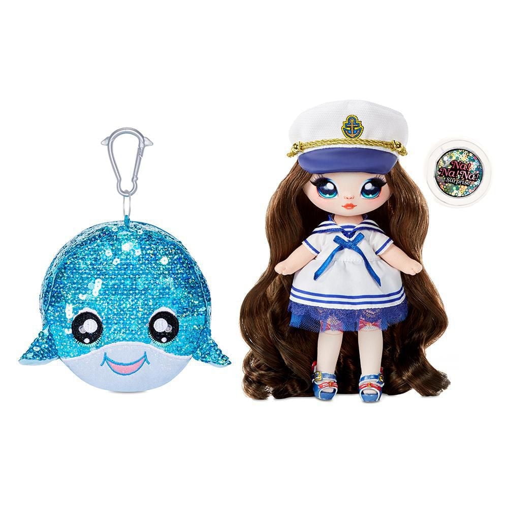 Na Na Na Surprise 2-in-1 Fashion Doll and Sparkly Sequined Purse Sparkle Series – Sailor Blu, 7.5" Sailor Doll