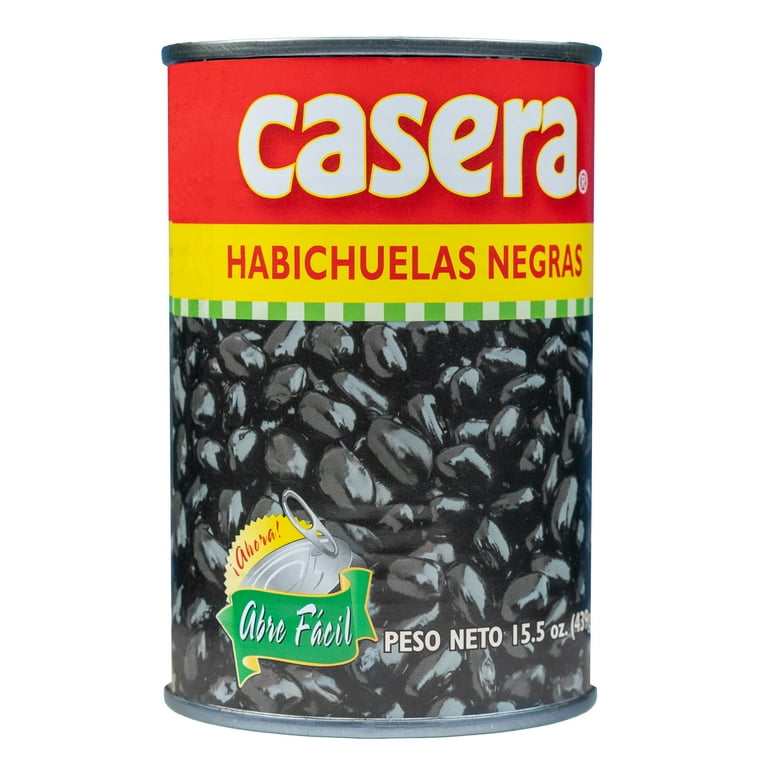 Casera Black Beans, Habichuelas Negras, Easy Open 15.5oz Canned