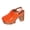 Orange, variant on White Heeled Sandals For Ladies Slip On Casual With Closed Toe Design Thick Heel And Thick Sole For Summer Outings And Casual Wear Size 37