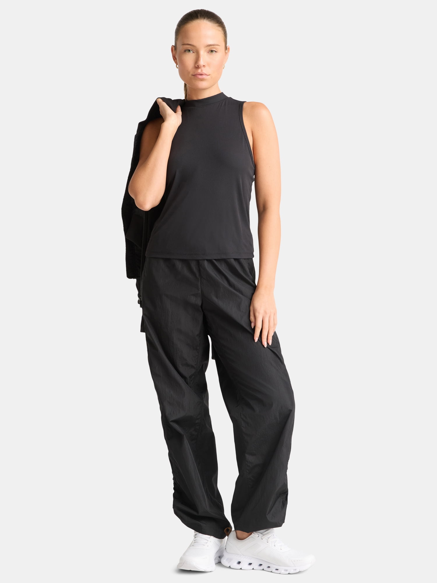 Avia Women's Ribbed Mock Neck Tank Top, Sizes XS-XXXL