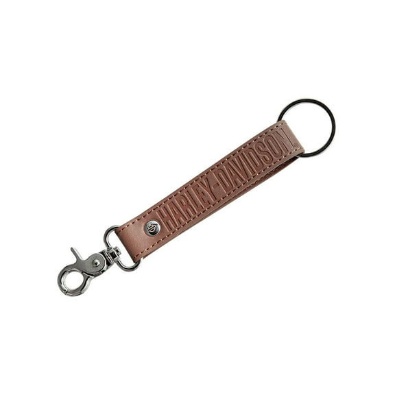 Harley-Davidson Bar & Shield Logo H-D Text Vinyl Strap Key Chain - Brown, Harley Davidson