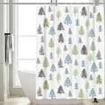 thumbnail image 3 of Snowflake Shower Curtain Christmas Winter Holiday Shower Curtains White Waterproof Bathroom Decor Polyester Fabric Curtain Sets with 12 Hooks, 60x72 Inch, 3 of 6