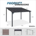 thumbnail image 4 of Sumnthink 10'x12' Hardtop Gazebo, Gazebo Pergola with Sloped Roof, Large Wall-Mounted Heavy Duty Awnings, for Patio, Deck and Backyard, 4 of 8