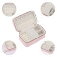 thumbnail image 4 of Unique Bargains Portable PU Leather Jewelry Box Mini Organizer Pink, 4 of 7
