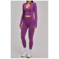 thumbnail image 2 of PISONIC Workout Sets for Women 3 Piece Long Sleeve Zip Up Jacket, V-neck Cami Tank Top, High Waisted Leggings Gym Athletic Sets, 2 of 7