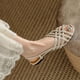 thumbnail image 2 of Sandalias tejidas de estilo romano, sandalias huecas de tacón bajo Retro francés planas a la moda de verano para mujer, 2 of 6