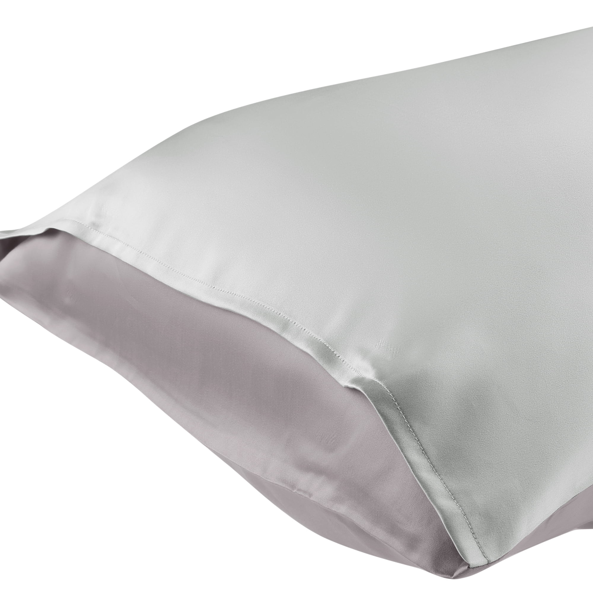Unique Bargains Envelope Closure Soft and Durable Silk Pillowcase Silver Gray Queen