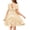 Light Brown, variant on Arshiner Girls Tie Back Short Sleeve Ruffle Hem Off Shoulder Casual Elegant Dresses