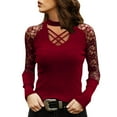 thumbnail image 1 of T-shirts de Noël Rouges en Verre pour Femmes, T-Shirts pour Femmes Imprimés à Col Rond, Trois Manches Longues, Chemise en Spandex pour Femmes, T-Shirt Décontracté à Manches Trois Quarts pour Femmes, Haut, 1 of 8